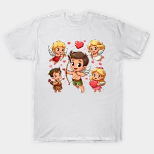 Valentine's Cartoon Delights T-Shirt T-Shirt T-Shirt